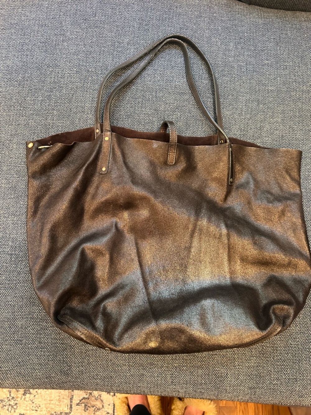 Tiffany & Co reversible suede and leather tote with pouch - Picture 5 of 5